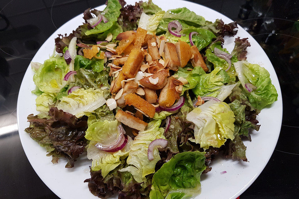 Salat mit Hähnchenbruststreifen