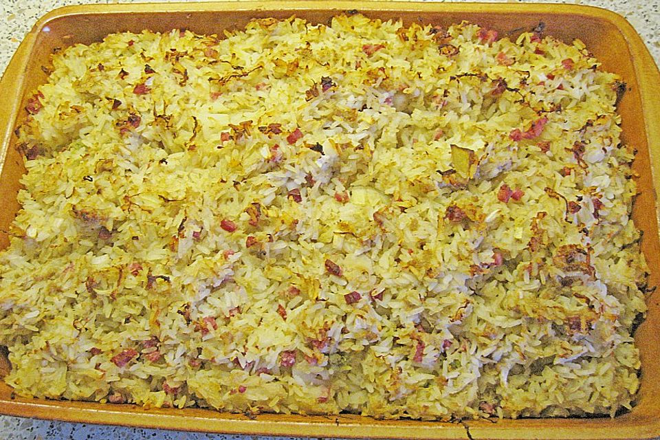 Ofenreis mit Mett und Sauerkraut