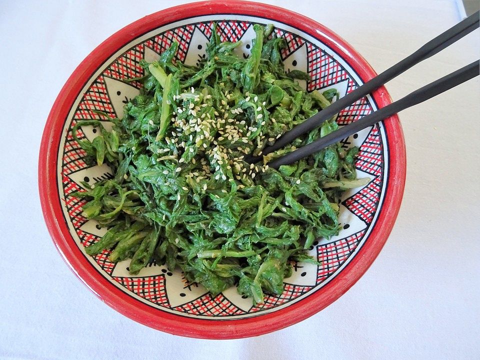 Salat mit blanchiertem Spinat| Chefkoch