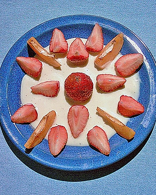 Erdbeeren mit weißer Schoko - Sauce