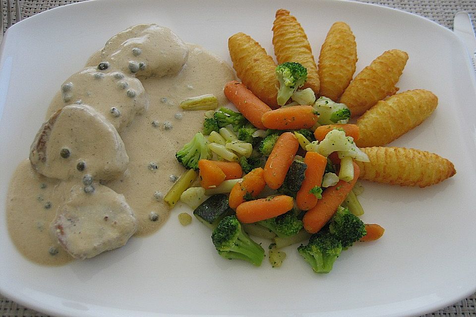 Schweinemedaillons in Pfefferrahmsauce