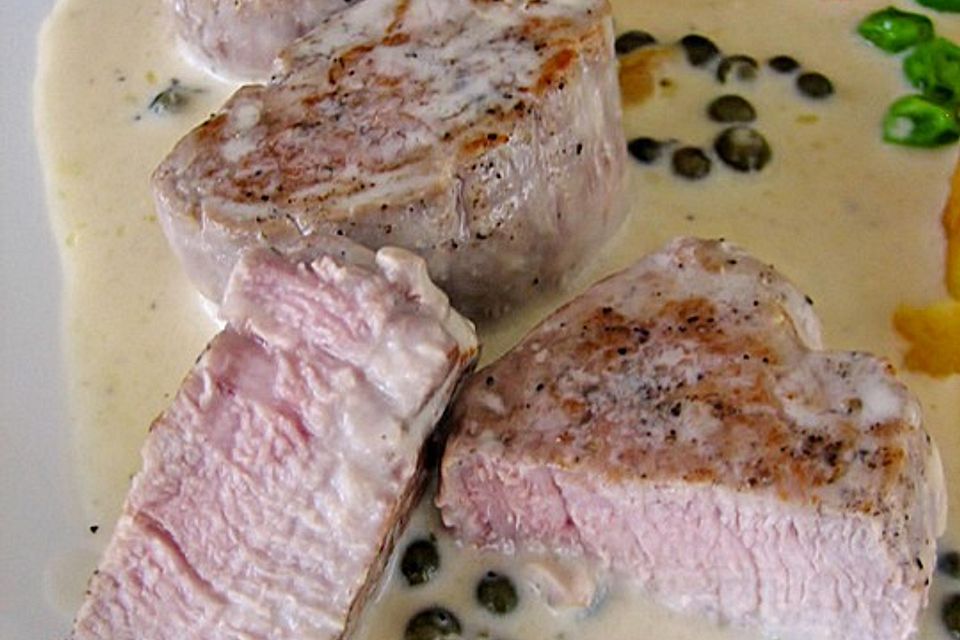 Schweinemedaillons in Pfefferrahmsauce