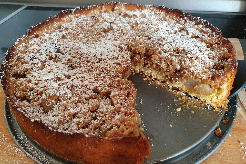 Veganer Apfelkuchen  mit Zimtstreuseln