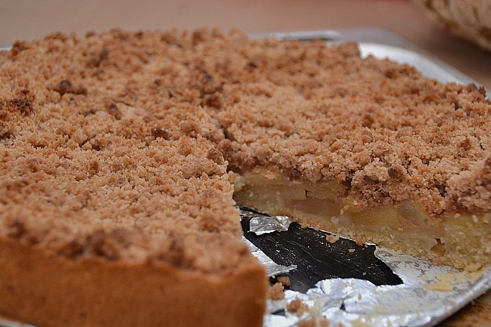 Veganer Apfelkuchen  mit Zimtstreuseln