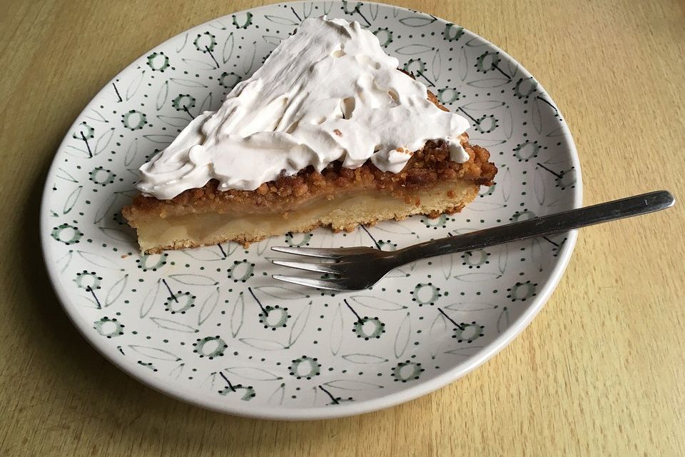 Veganer Apfelkuchen  mit Zimtstreuseln