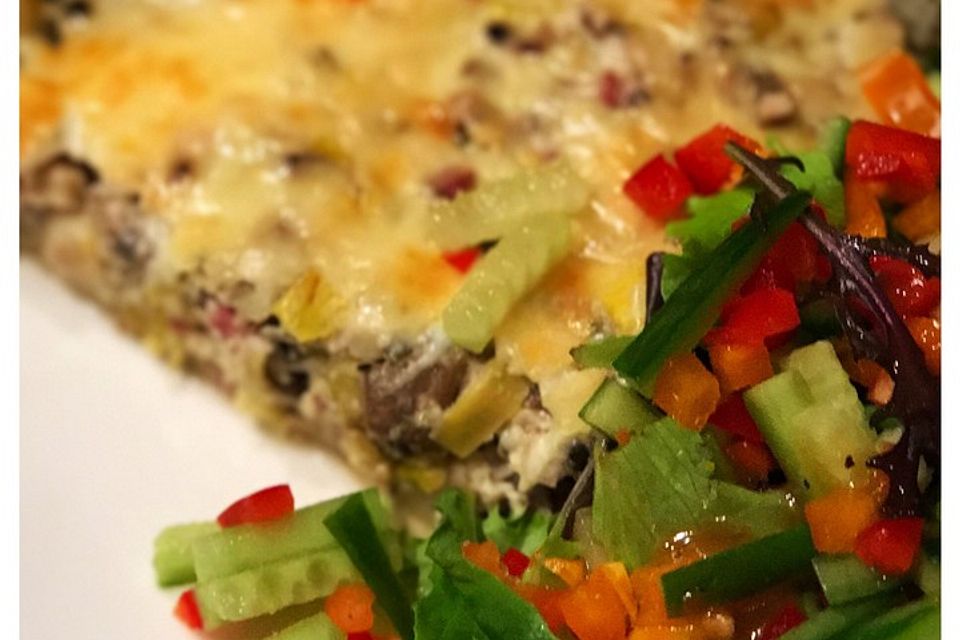 Quiche mit Lauch und Champignons