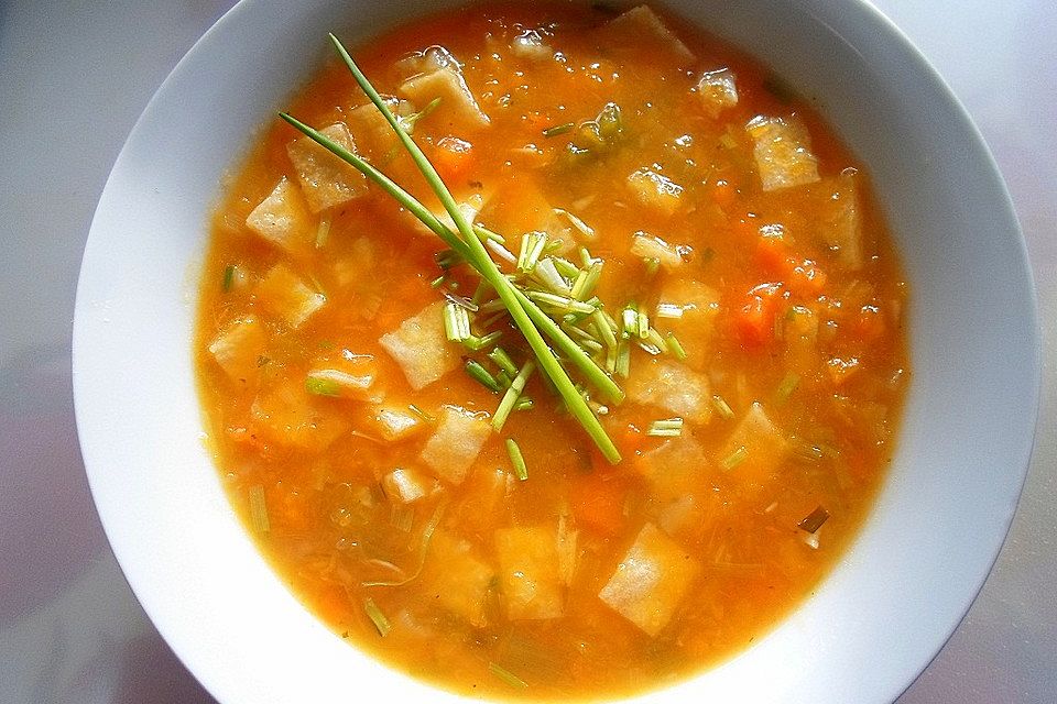 Kürbissuppe mit Ingwer und Kokosmilch