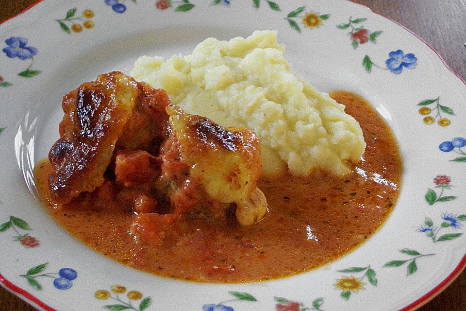 Hackbällchen mit Tomatensauce und Mozzarella