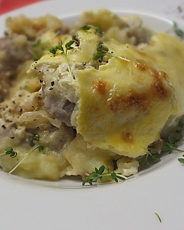Kartoffelpüree - Sauerkraut - Auflauf
