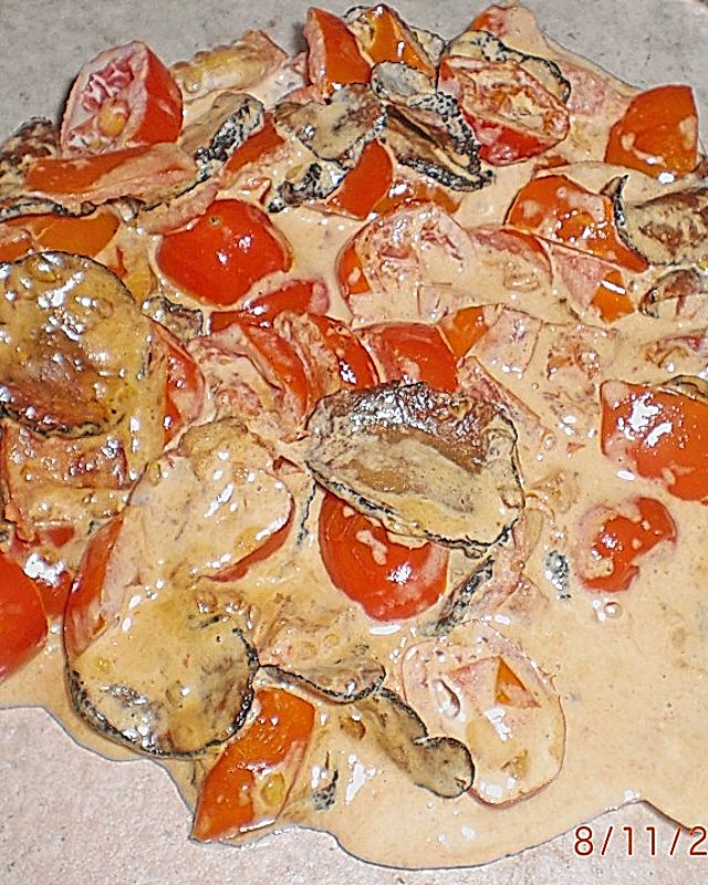 Trüffel - Tomaten - Ragout mit Bandnudeln