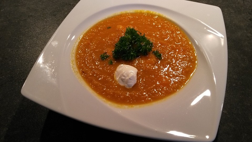 Kürbissuppe mit Äpfeln, Birnen und Lachs von FlowerBomb