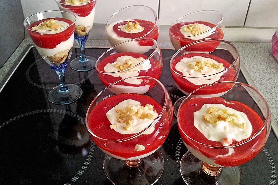 Erdbeer - Trifle ohne Mascarpone