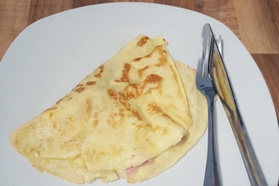 Crêpes mit Käse - Schinkenfüllung