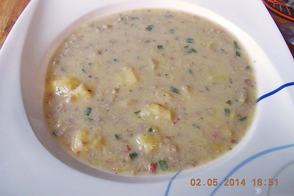 Hackfleisch-Lauch-Suppe