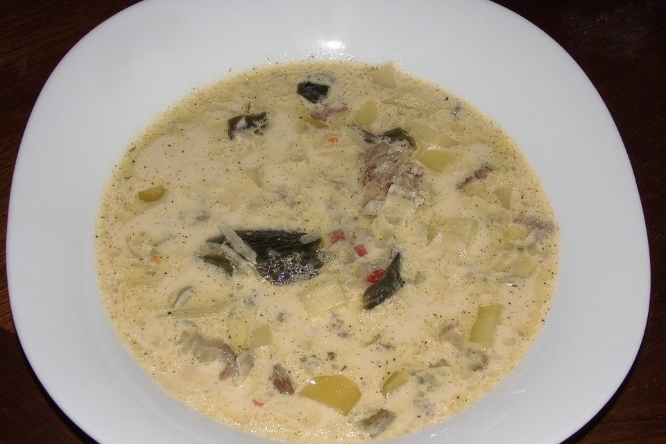 Hackfleisch-Lauch-Suppe