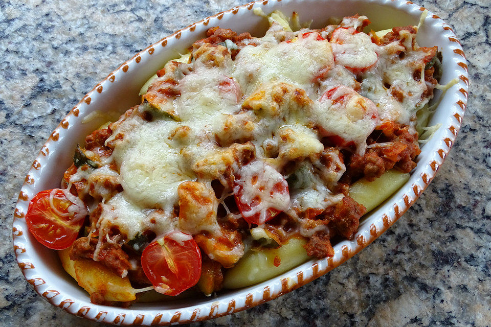 Schupfnudel - Hackfleisch - Auflauf mit Gemüse