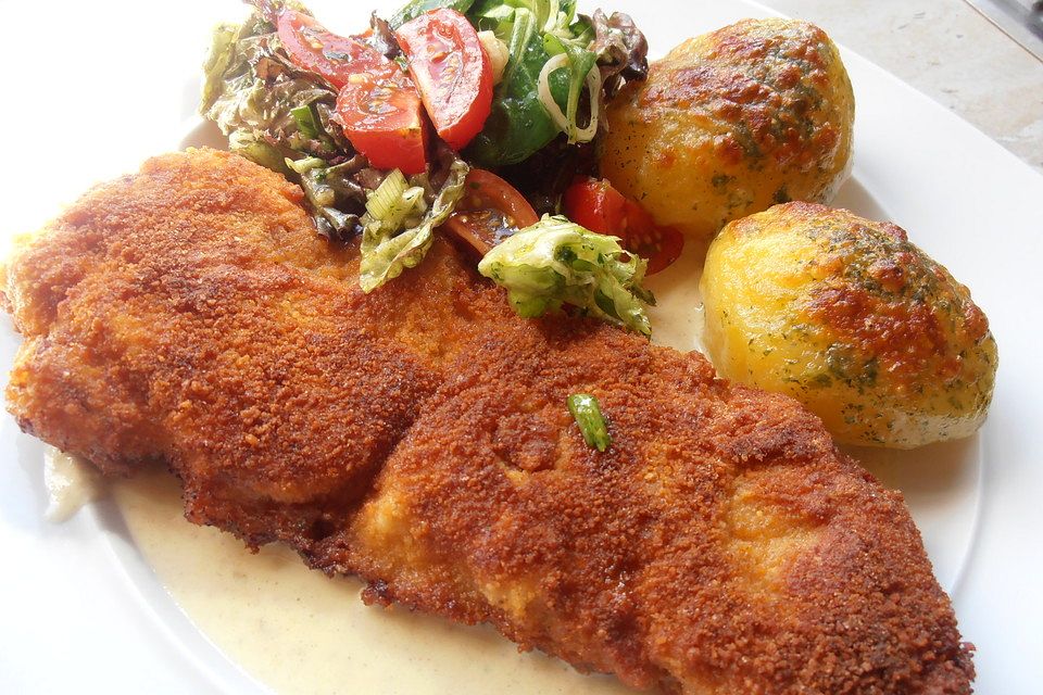 Paniertes Schnitzel mit Meerrettich