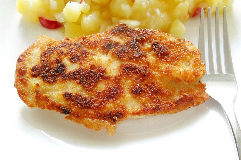 Paniertes Schnitzel mit Meerrettich