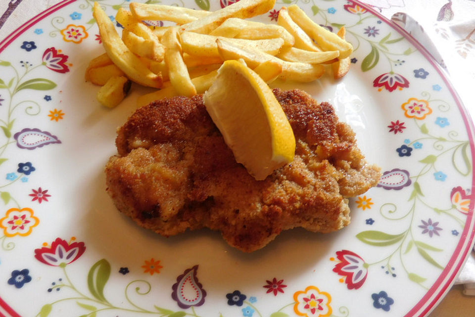 Paniertes Schnitzel mit Meerrettich