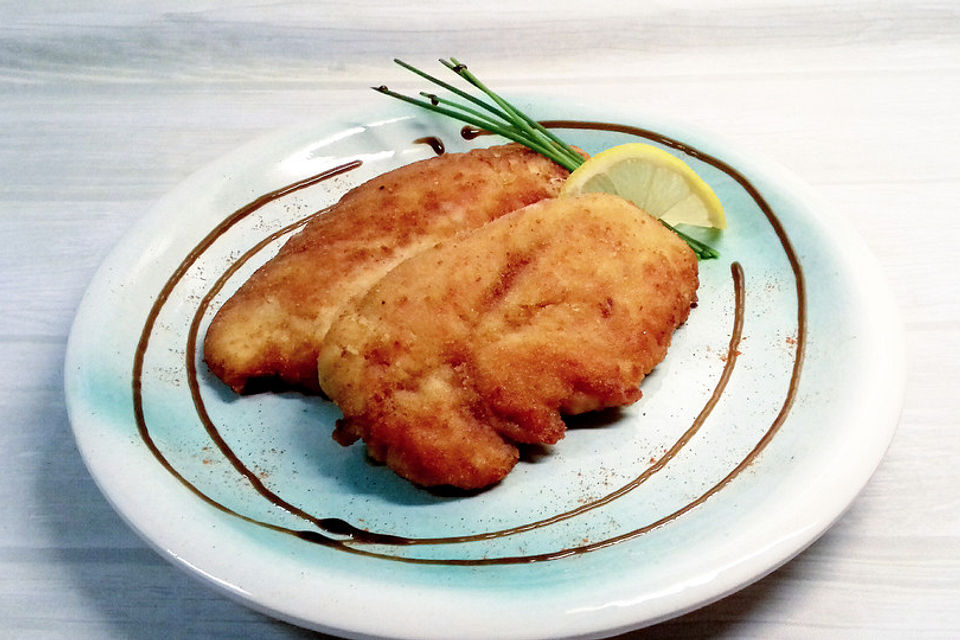 Paniertes Schnitzel mit Meerrettich