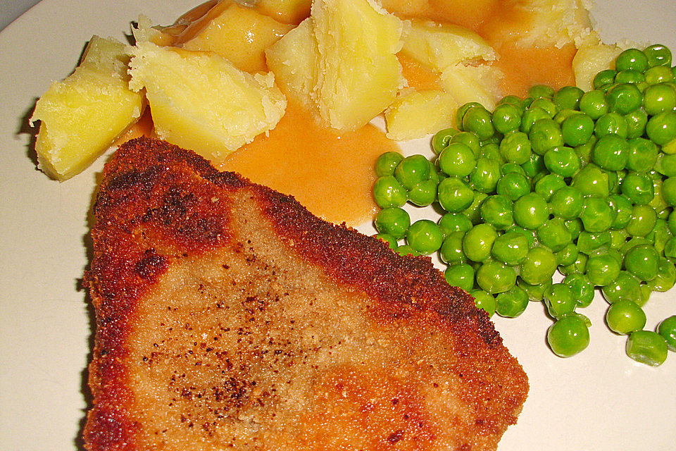 Paniertes Schnitzel mit Meerrettich