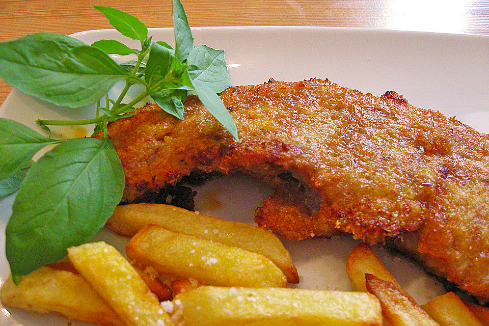 Paniertes Schnitzel mit Meerrettich