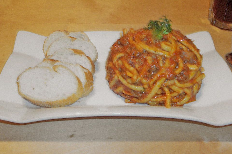 Spätzle - Hack - Pfanne mit Tomaten