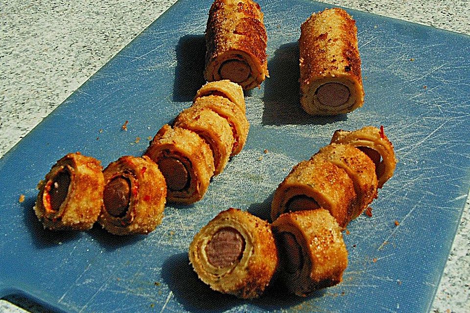 Bockwurst im würzigen Pfannkuchenteig all´italiamann