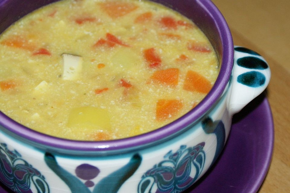 Curry - Kokos - Suppe mit Tofu