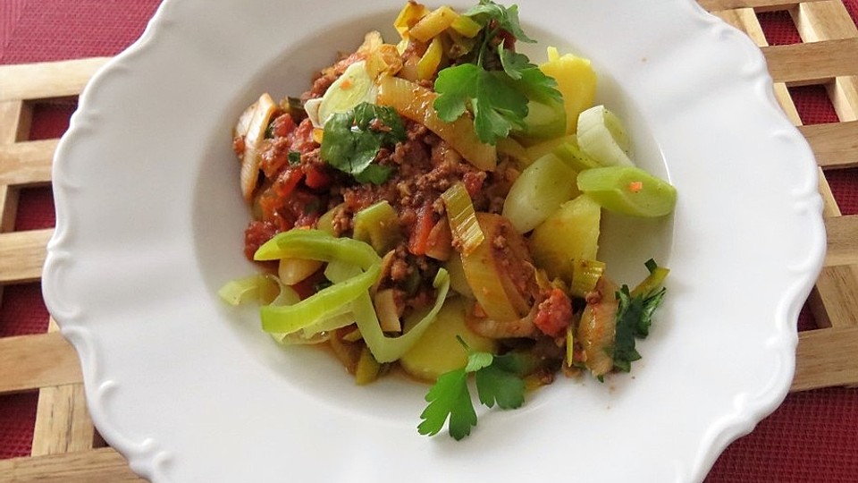 Laucheintopf mit Hackfleisch und Tomaten von Clipper| Chefkoch