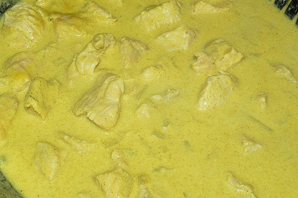 Hähnchencurry auf Reis