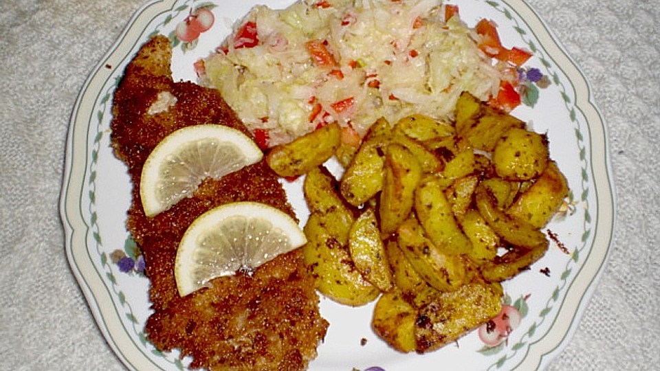 Knusperschnitzel Mit Krautsalat Von Weihnachtsmolly Chefkoch