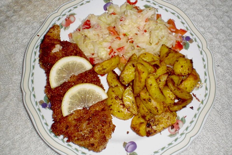 Knusperschnitzel mit Krautsalat