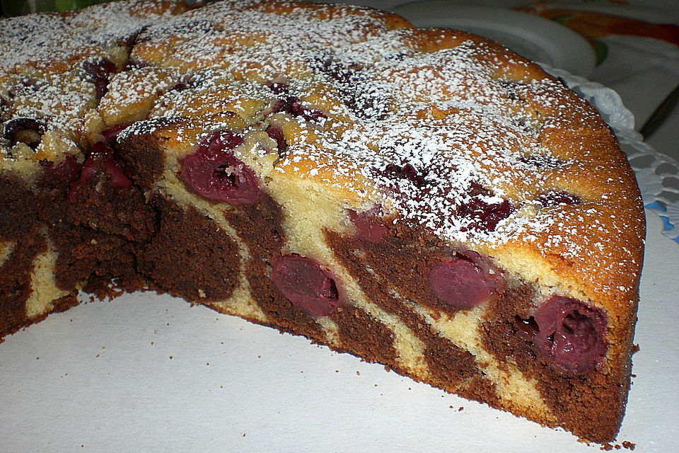 Kirsch - Zebra - Rührkuchen