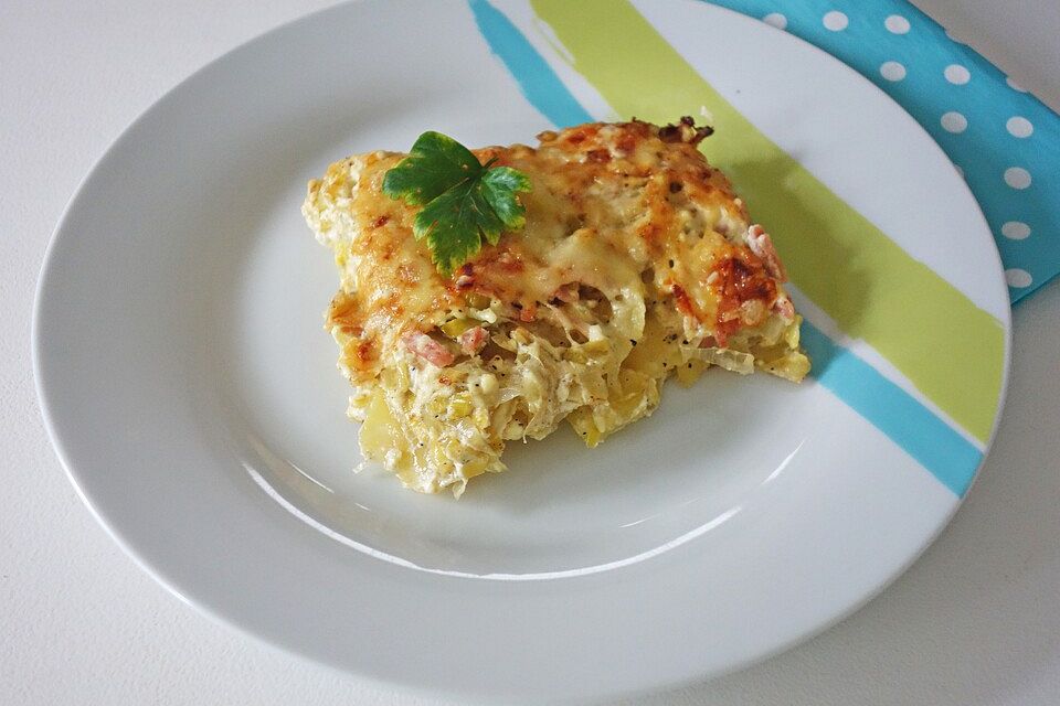 Kartoffel-Lauch-Gratin