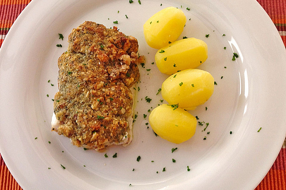 Wildlachsfilet mit Walnusskruste