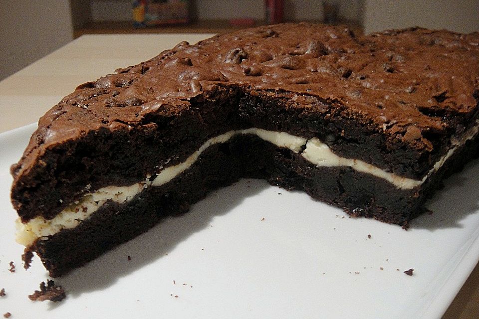 Oreo Brownies with Cream Cheese Swirls