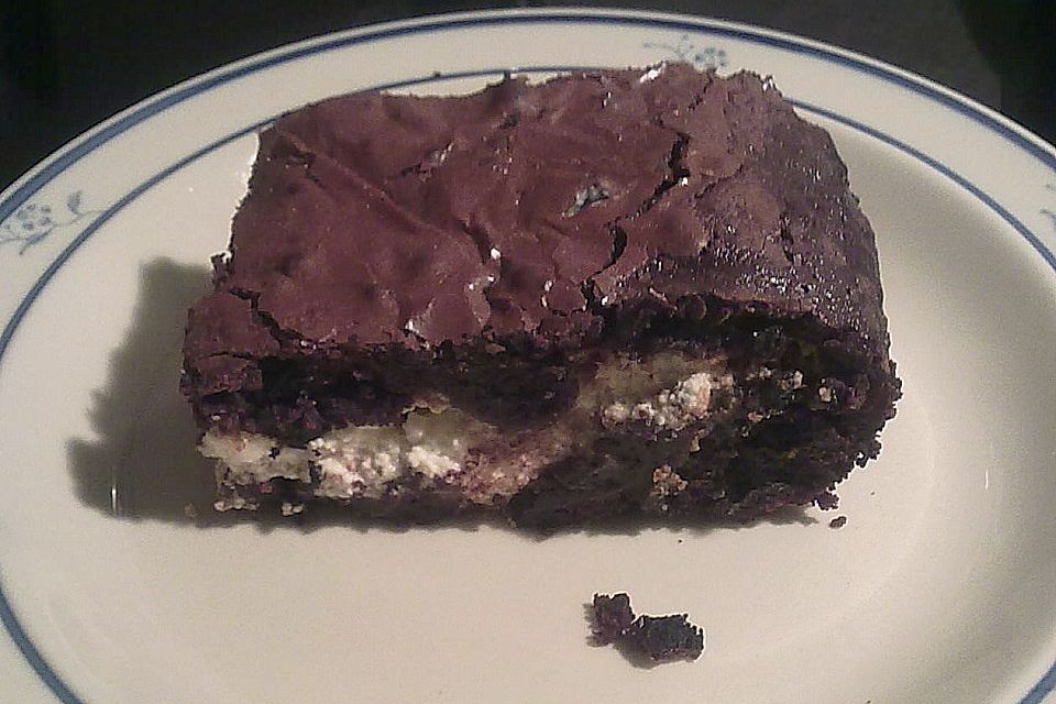 Oreo Brownies with Cream Cheese Swirls