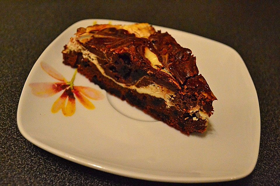 Oreo Brownies with Cream Cheese Swirls