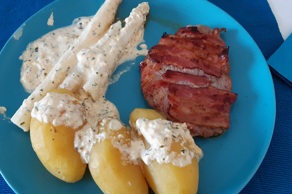 Spargel überbacken mit Filetsteaks