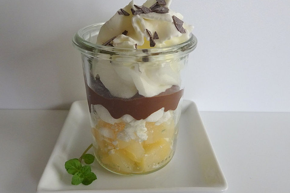 Briepudding mit Birne