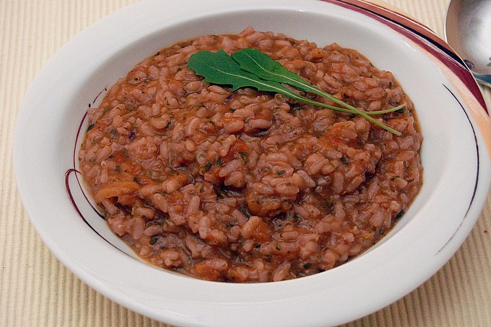 Risotto al Pomodoro, Rucola e Radicchio