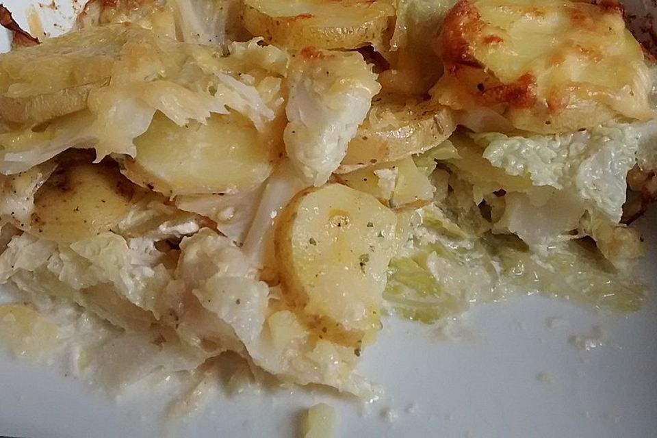 Kartoffel - Wirsing - Auflauf mit Feta