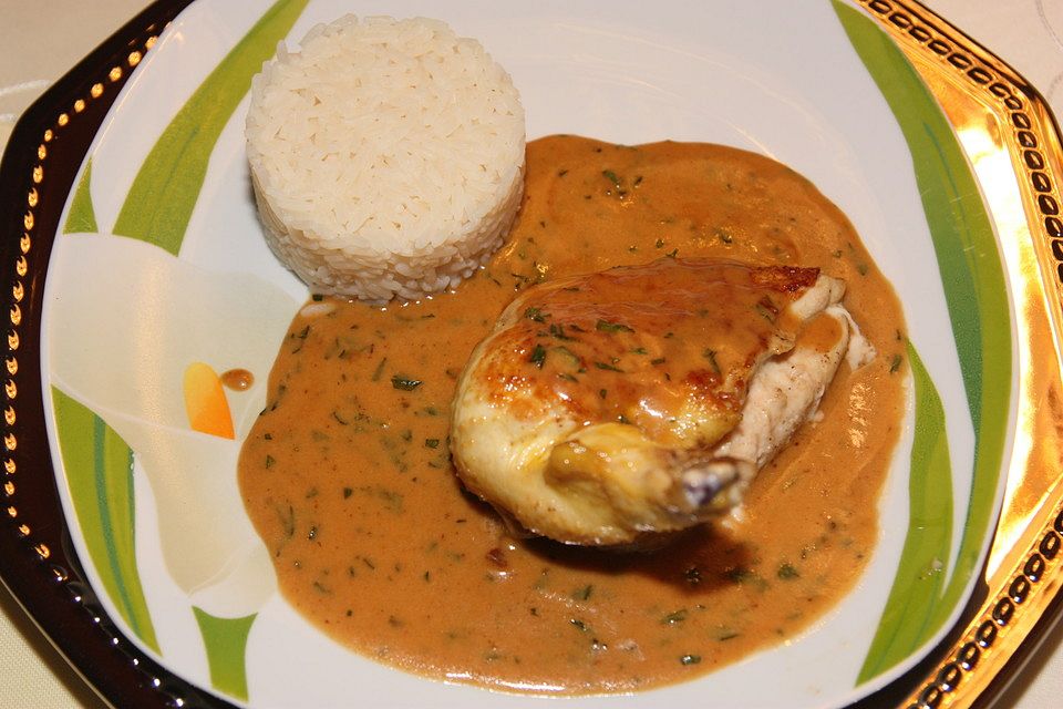 Französisches Huhn in Estragonsauce