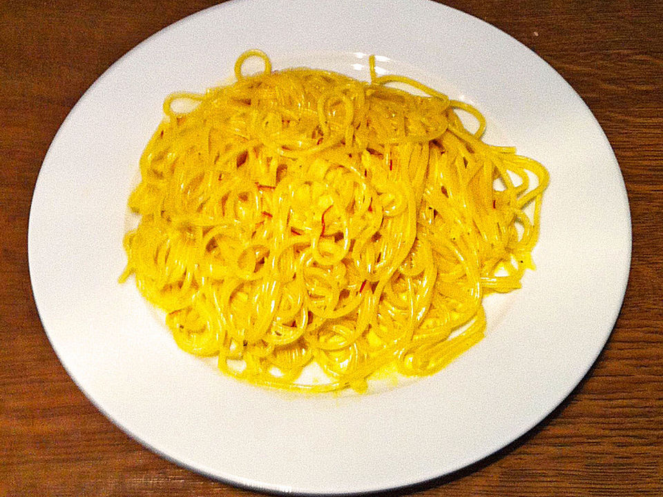 Spaghetti Mit Safransauce Von Alexander74 Chefkoch