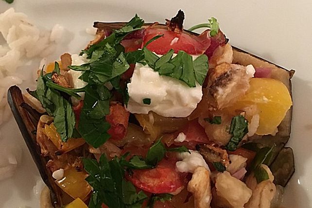 Gefüllte Auberginen, vegetarisch von zuzuki| Chefkoch Gefüllte Auberginen, vegetarisch von zuzuki| Chefkoch