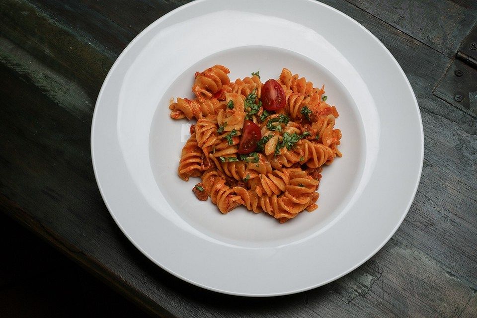 Pasta mit Chorizo - Zwiebel - Sauce