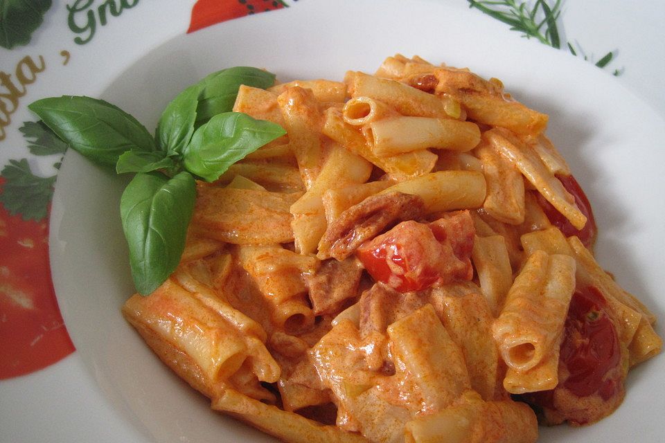 Pasta mit Chorizo - Zwiebel - Sauce