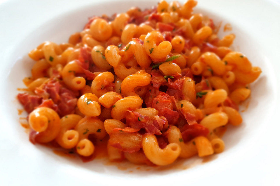 Pasta mit Chorizo - Zwiebel - Sauce