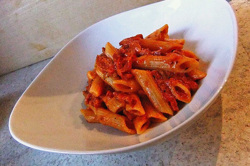 Pasta mit Chorizo - Zwiebel - Sauce